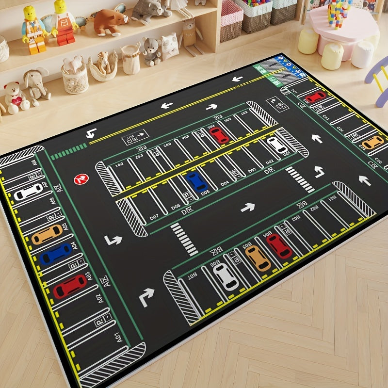 Teaching & Puzzle Carpet - Urban Traffic Parking Lot Crawl