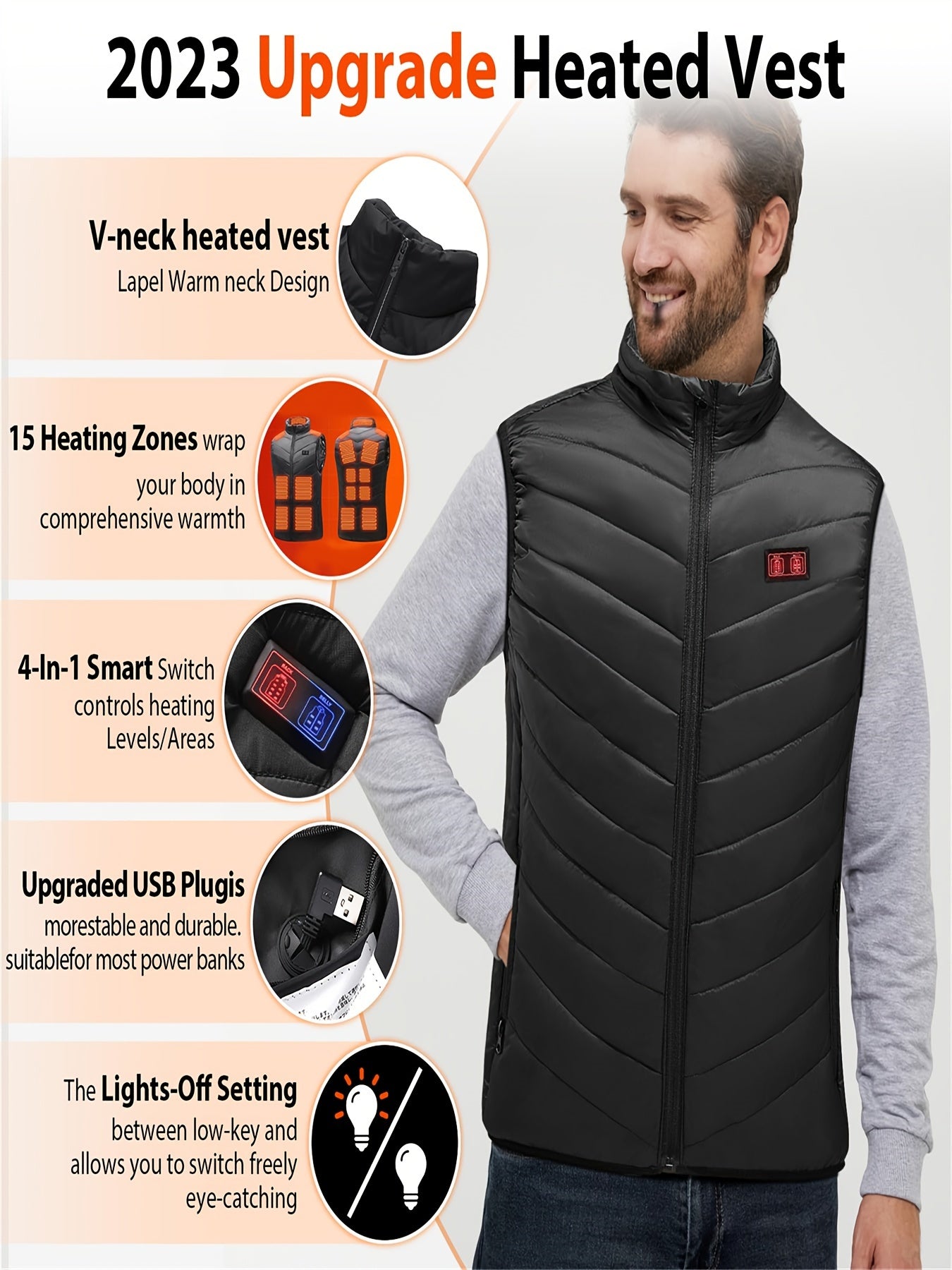Men's Heated Vest for Outdoor Activities
