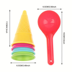 5 Pcs Ice Cream Cone Scoop Beach Toys Sand Kids Children