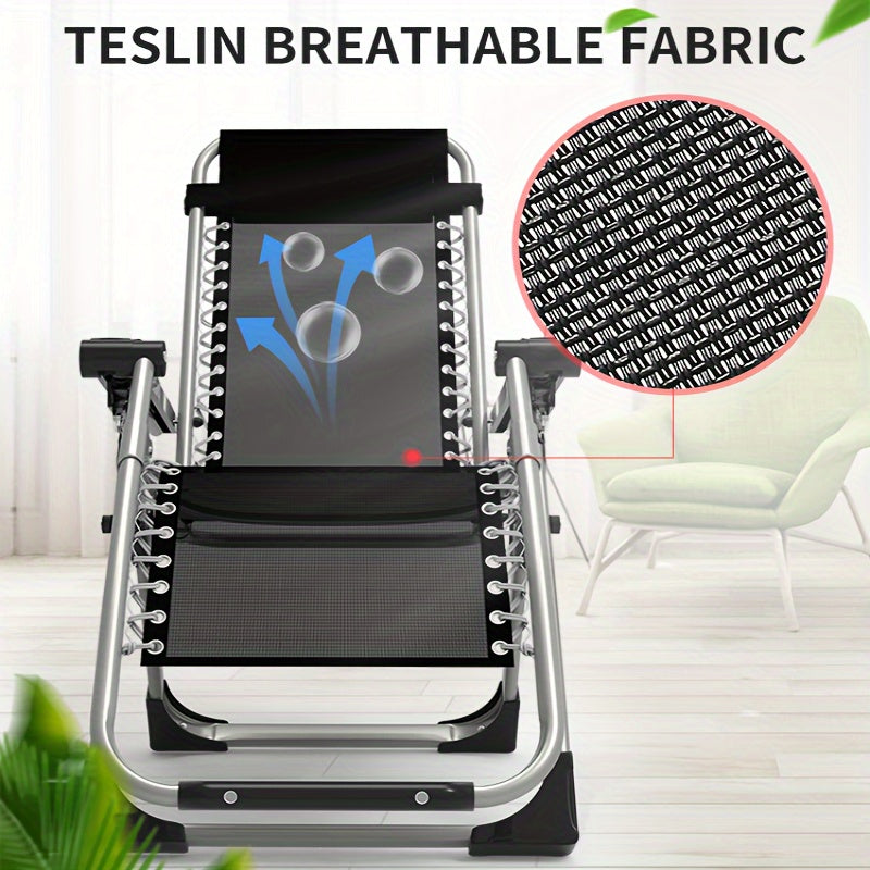 Adjustable Folding Lounger Chair for Outdoor Beach Camping Office Nap Home