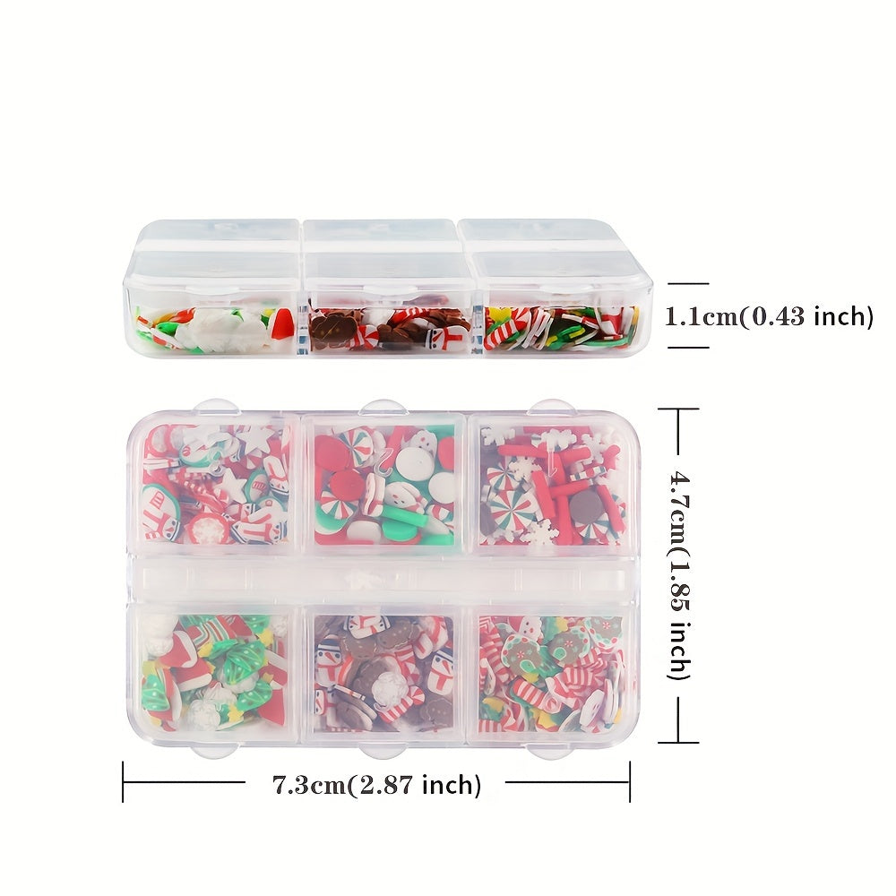 Christmas Clay Slices Resin Mold Filler Snowman Gingerbread Snowflake Shaker Jew