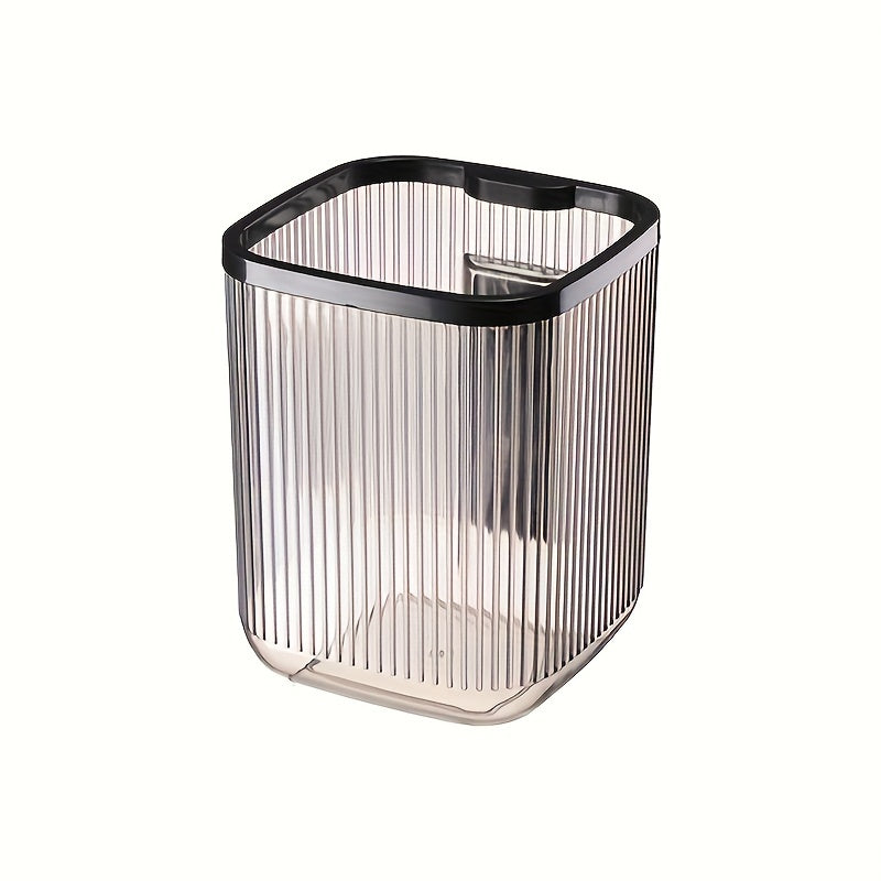 Desktop Trash Can With Phone Bracket Translucent Small Trash Can