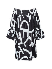 Casual Dress Women's Plus Letter Print Layered Sleeve