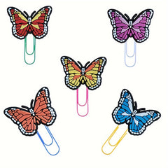 6pcs Cartoon Silicone Bookmarks with Colorful Paperclips