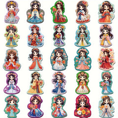 50pcs Ancient Costume Flower God Waterproof Stickers for Han