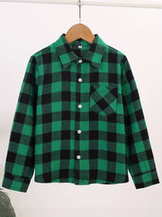 Boys Plaid Shirts Long Sleeve Tops Spring Fall Outwear Jacket