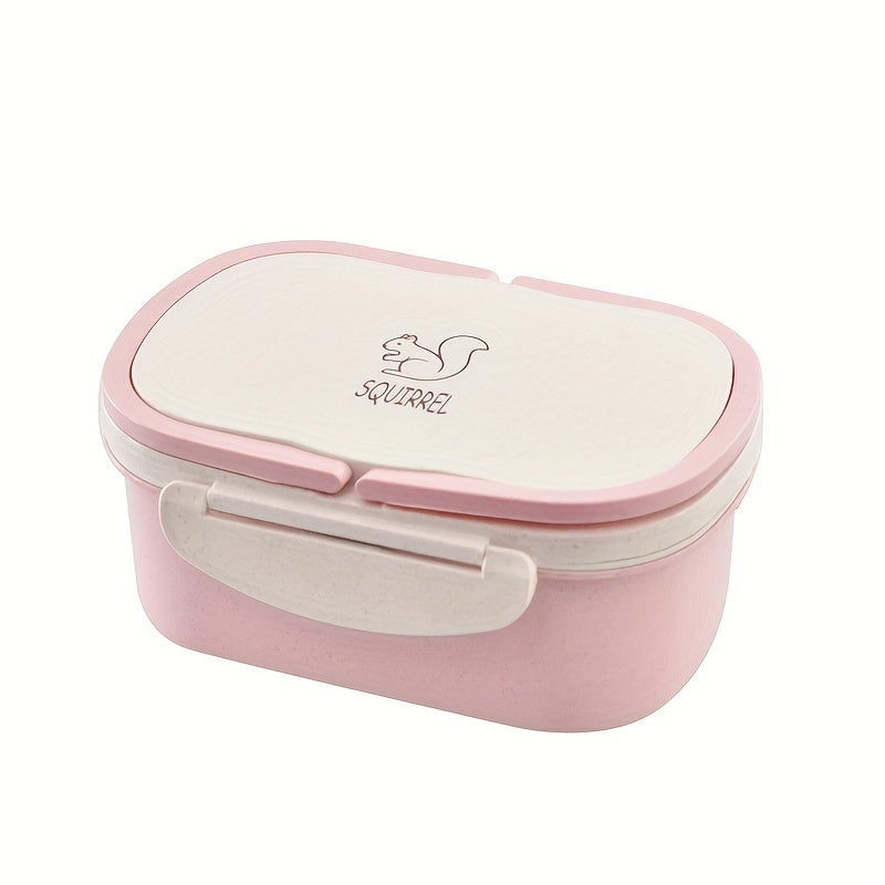 Leakproof Wheat Straw Lunch Box Double Compartment with Lid