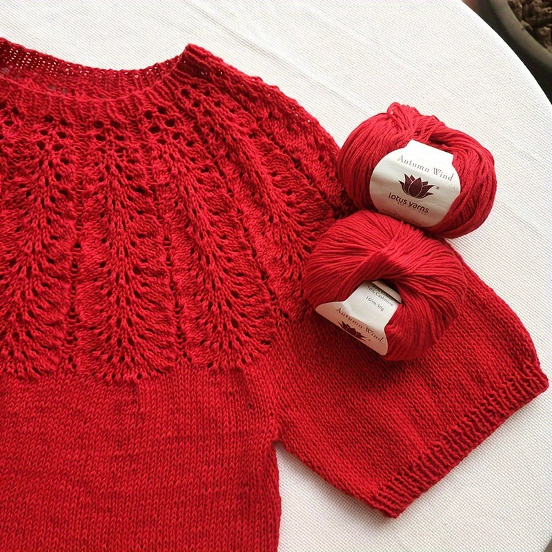 2pcs Fingering Weight Yarn 90% Cotton 10% Cashmere Blend for Hand Knitting Croch