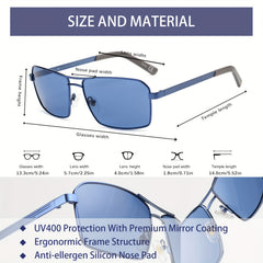VIVIENFANG Retro Square Frame Aviator Sunglasses UV Protection