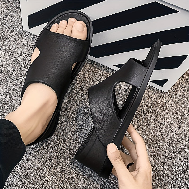 Men's High Heels Sandals Quick Dry Open Toe Beach Shoes
