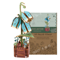 3D Rose Puzzle Wooden DIY Floral Model - No Electricity Needed