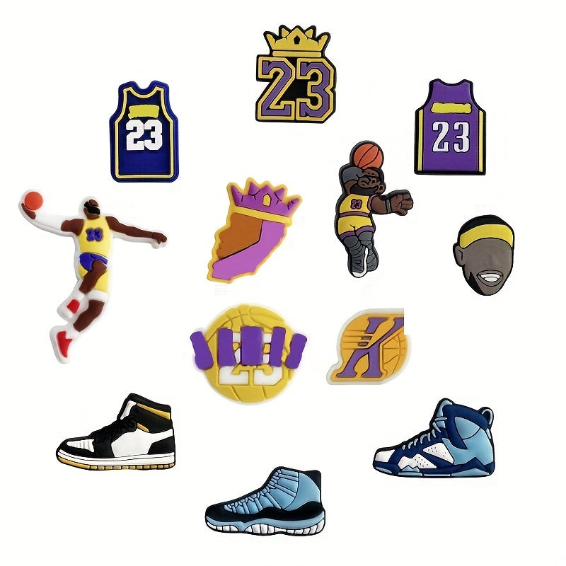 Basketball Shoe Charms For Crocs - 12pcs Sports Charms For Boys