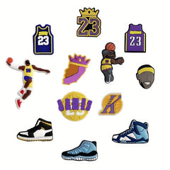 Basketball Shoe Charms For Crocs - 12pcs Sports Charms For Boys