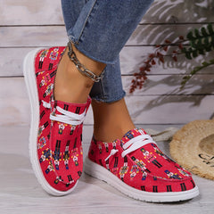 Women's Stylish Skateboarding Shoes, Red Upper, Lightweight Soles