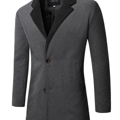 Men's Lapel Casual Button Trench Coat