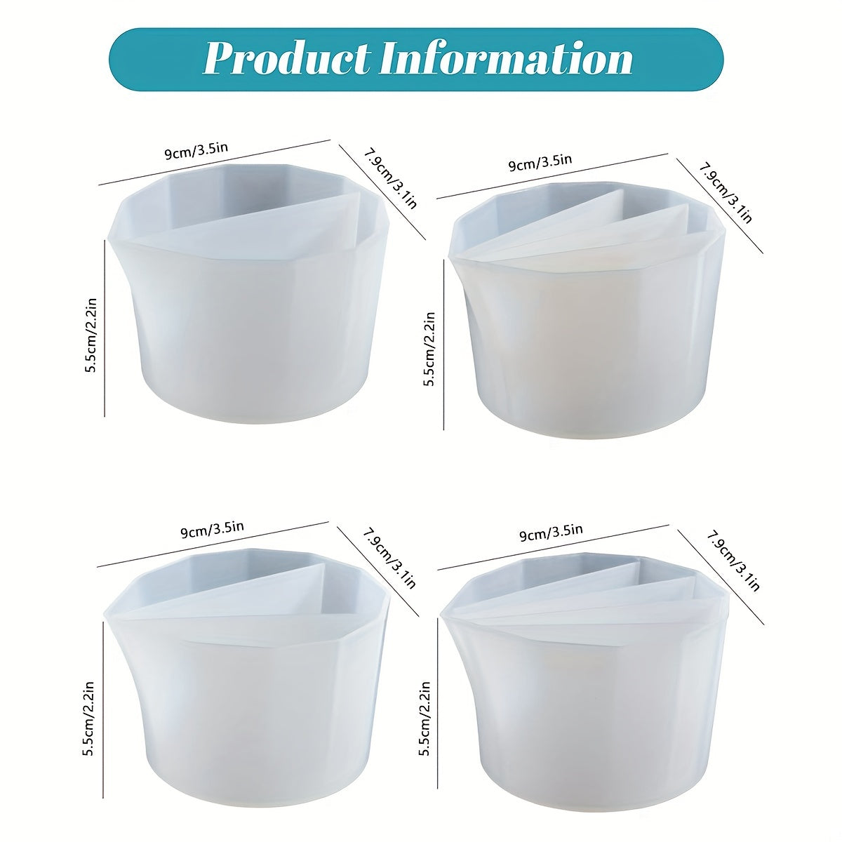 Silicone Split Cups 4 Pcs Resin Mixing Cups Fluid Art