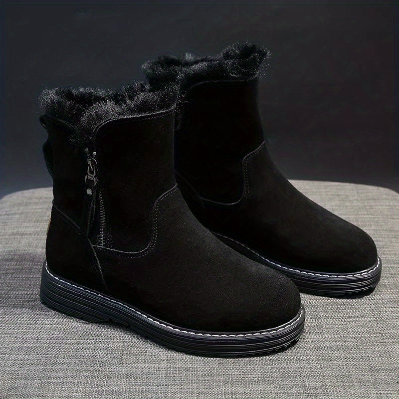 Women's Warm Winter Snow Boots Faux Fur Zipper Side Snow Boot