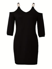 Cold Shoulder Bodycon Dress for Women's Club & Party