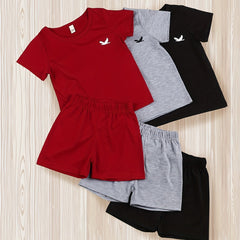 Boys Outfit Shorts & T shirt Crew Neck Summer Kids Clothes