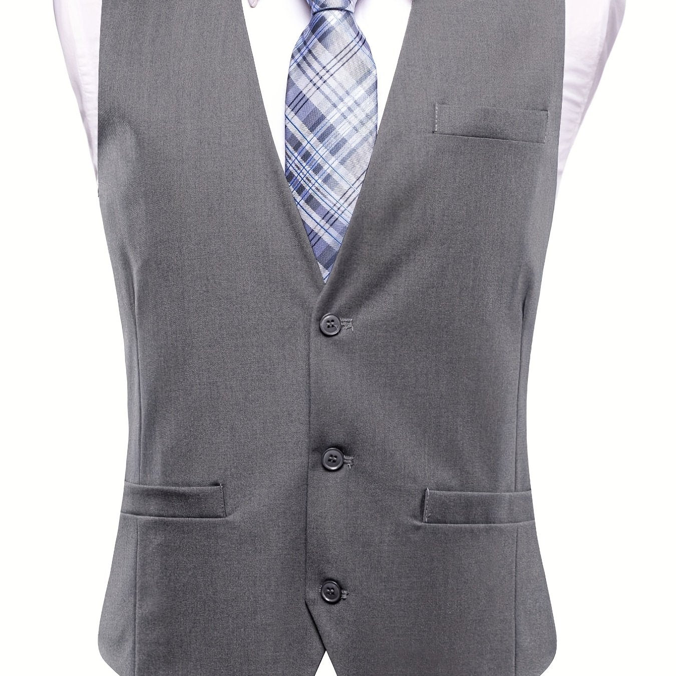 Vintage Style Dress Waistcoat Men's Single Breasted V Neck Smart Suit Vest