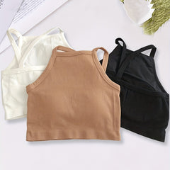 Camisole Halter Top With Chest Pads for Teens 13-20 Years