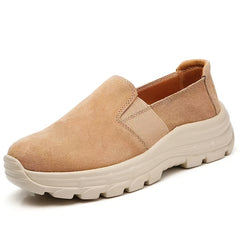 Women's Suede Thick Sole Slip on Loafers Casual Sports Shoes