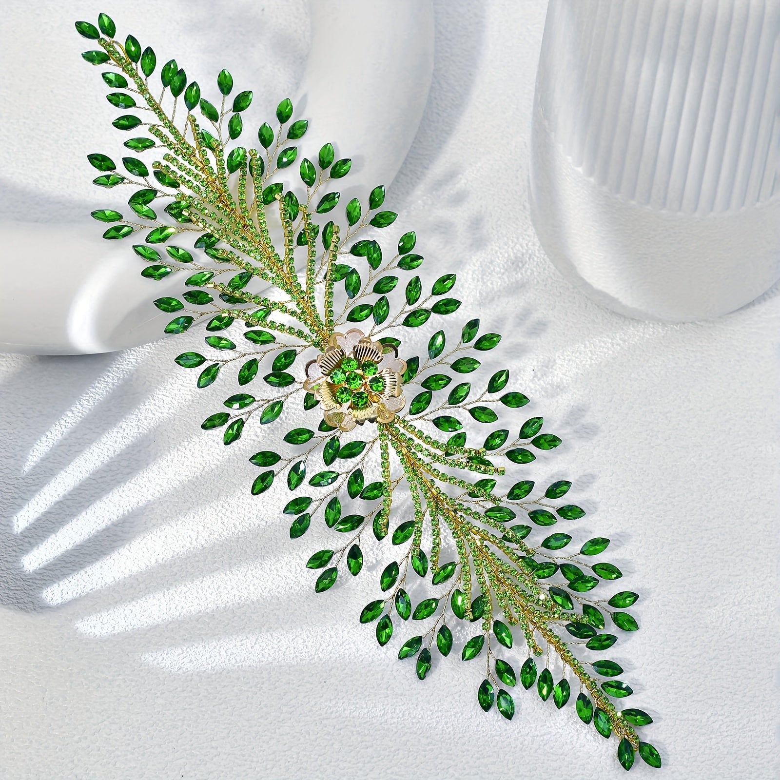 Bohemian Green Rhinestone Hairpiece for Women Halloween Night Out