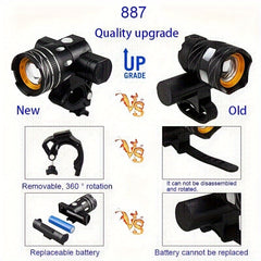 VASTFIRE USB Rechargeable LED Bike Light Set - Bright Headlight & Tail Light