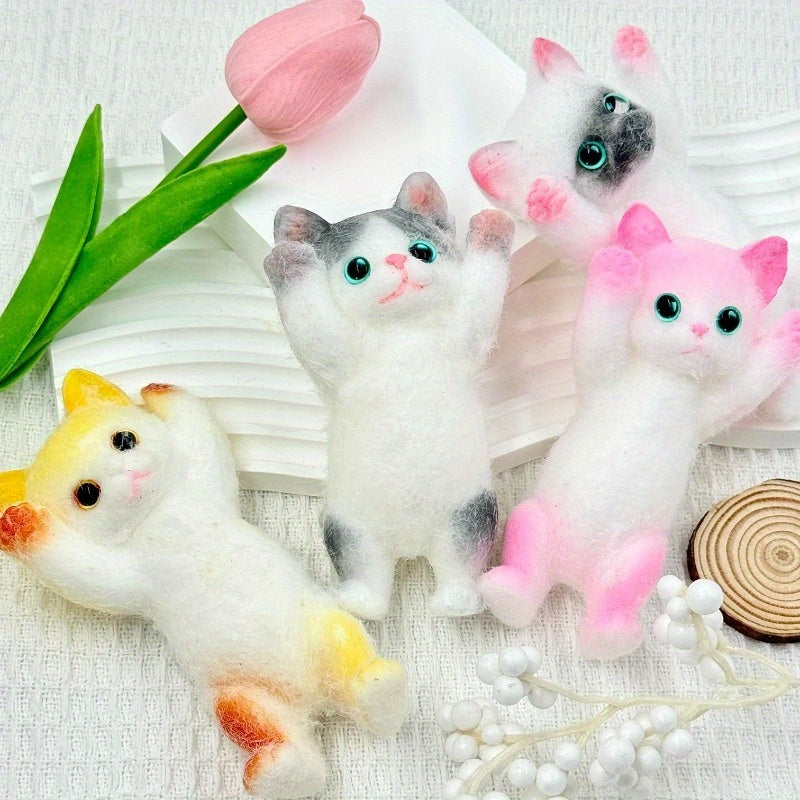 Cute Cat Squeeze Toy with Soft Fur in 4 Colors