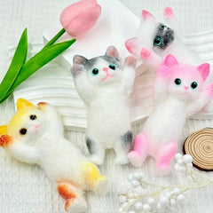 Cute Cat Squeeze Toy with Soft Fur in 4 Colors