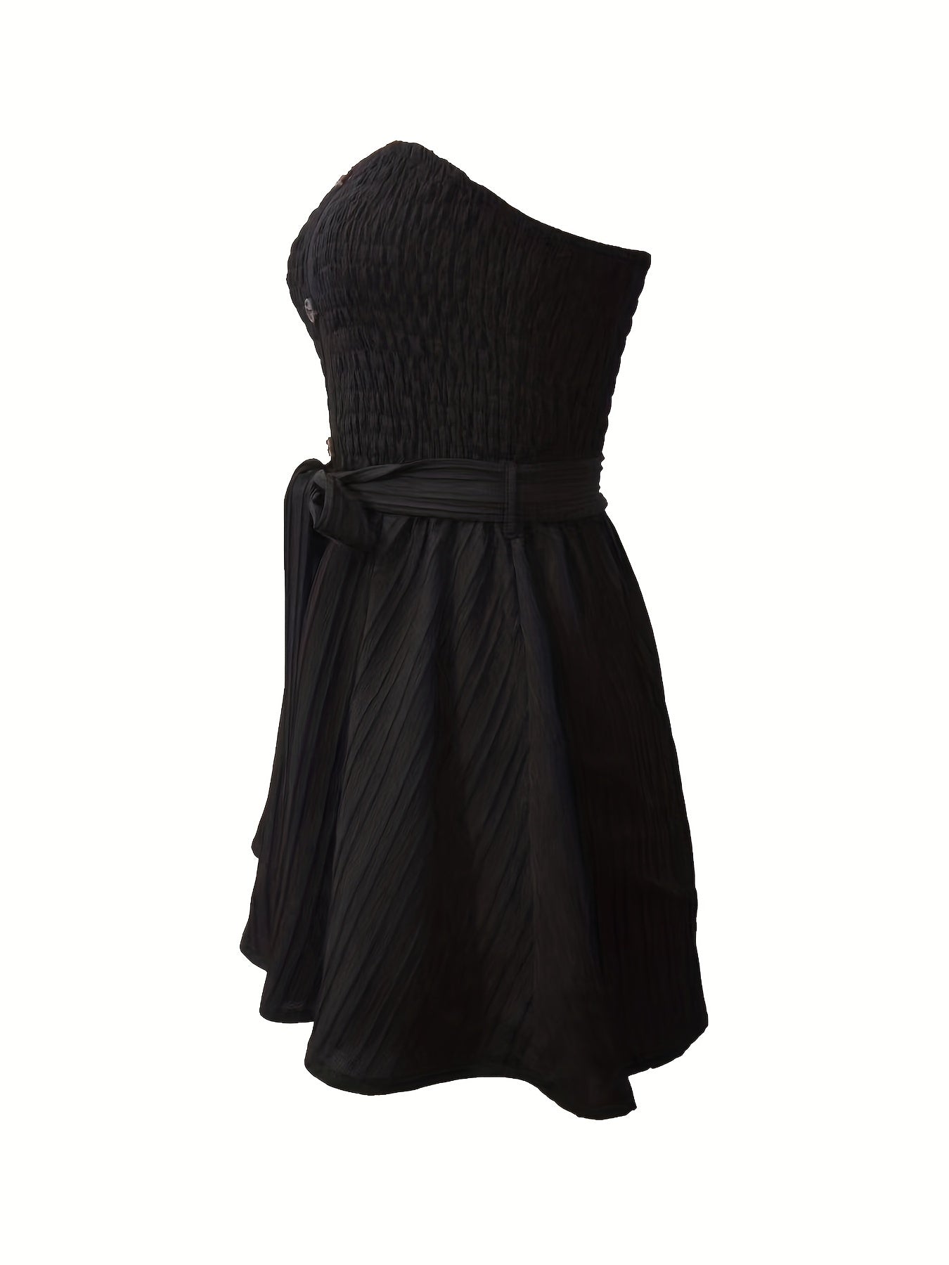 Off Shoulder Solid Ruched Wide Leg Romper