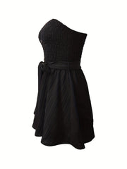 Off Shoulder Solid Ruched Wide Leg Romper