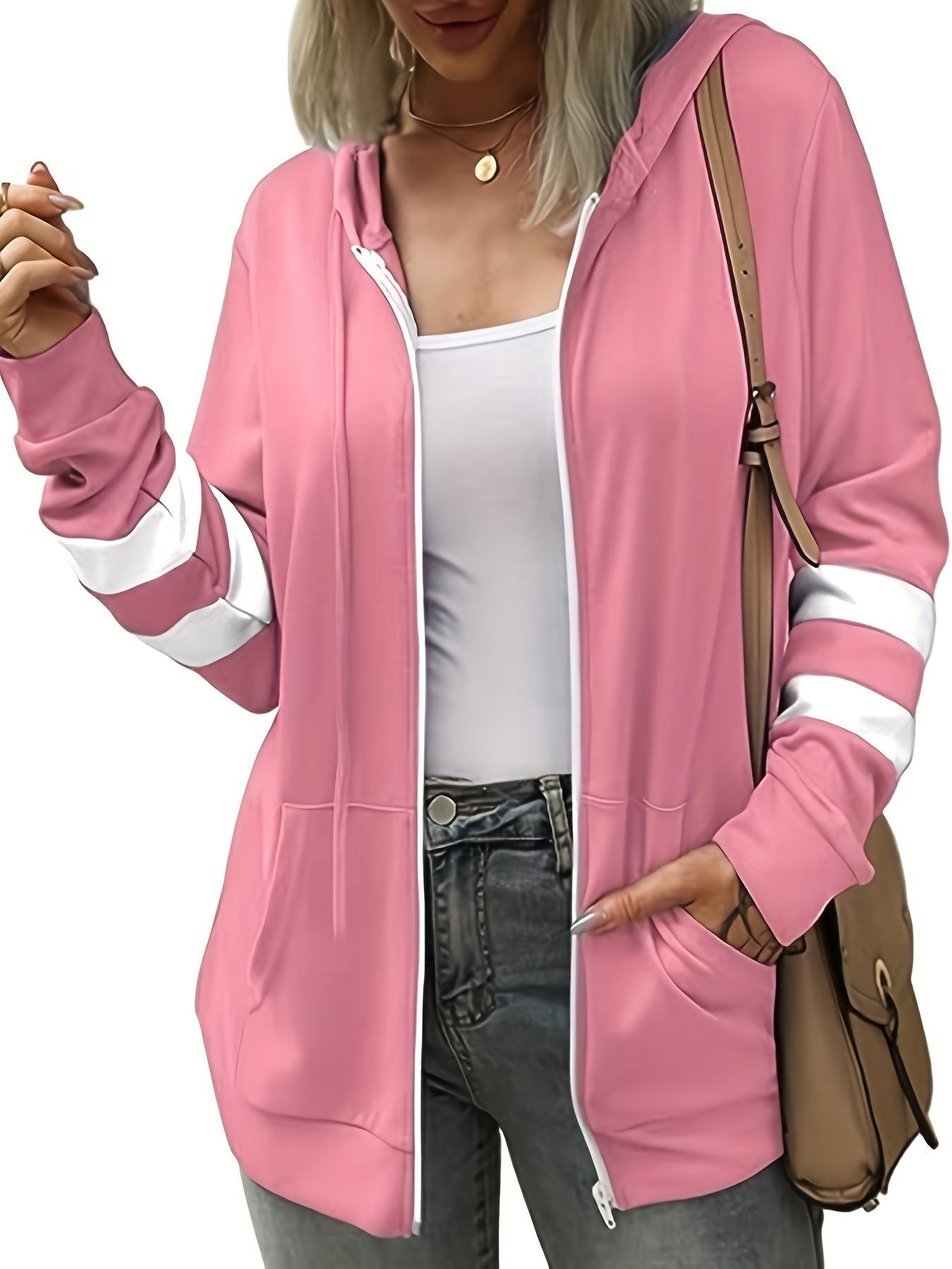 Zip Up Pocket Hoodie Long Sleeve Women's Sweatshirt