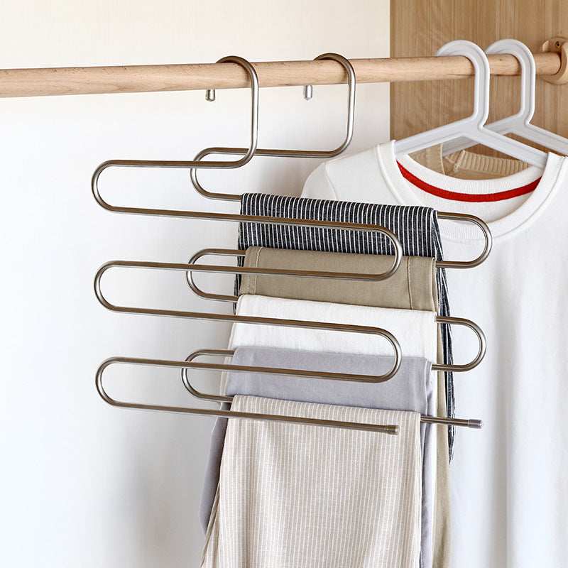 5 Layer S Type Trouser Rack Stainless Steel Clothes Rack