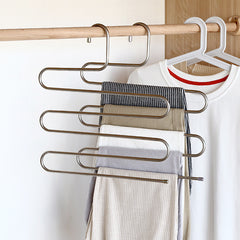 5 Layer S Type Trouser Rack Stainless Steel Clothes Rack
