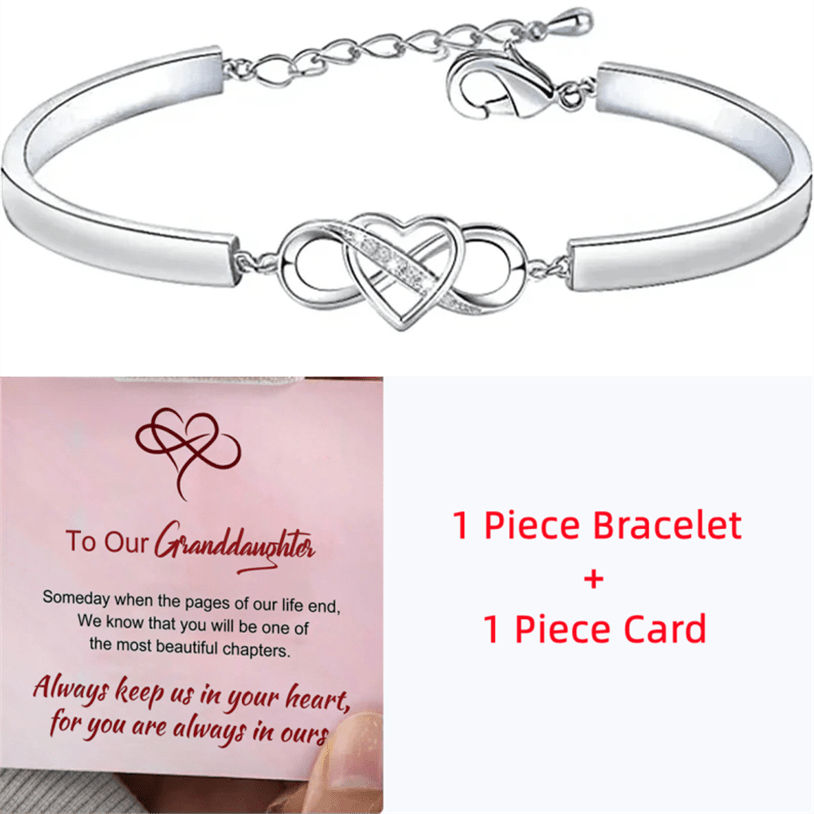 Granddaughter Infinity Symbol Bangle Bracelet with Cubic Zirconia
