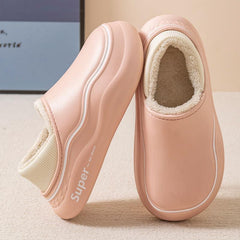 Men's Waterproof Warm Lined Slippers for Indoor Outdoor House Shoes Winter
