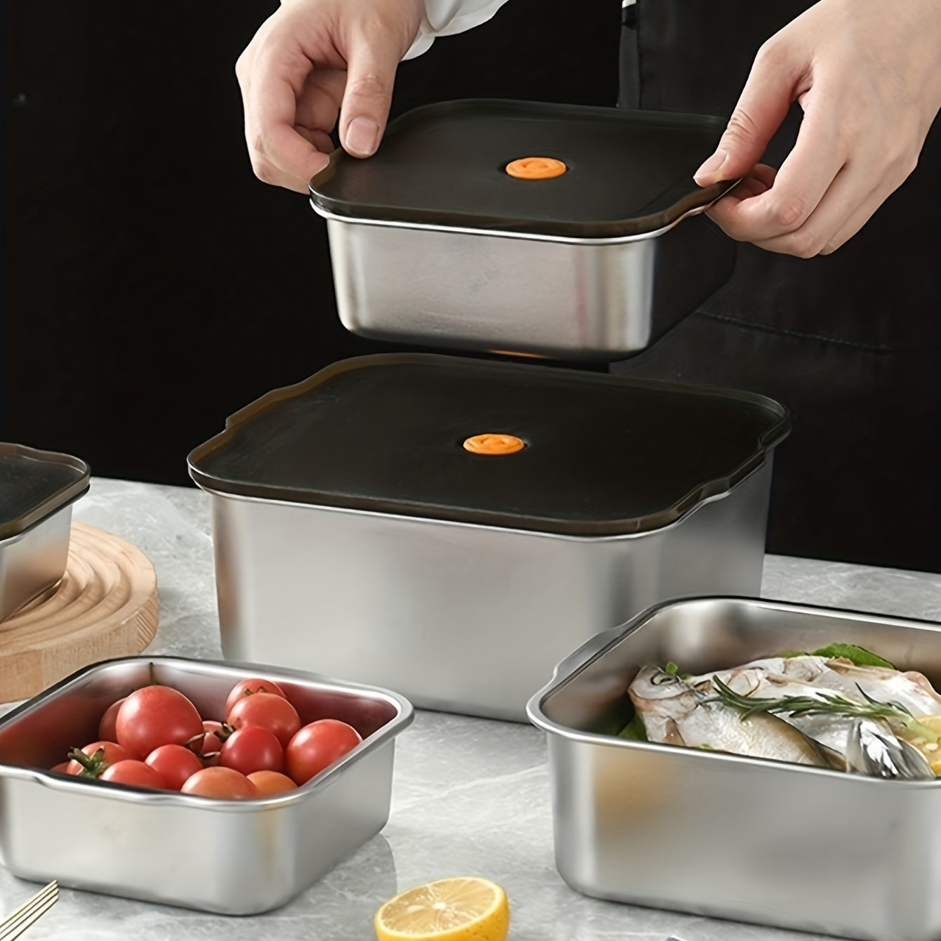 304 Stainless Steel Large Capacity Lunch Box with Lid for Teenagers and Workers