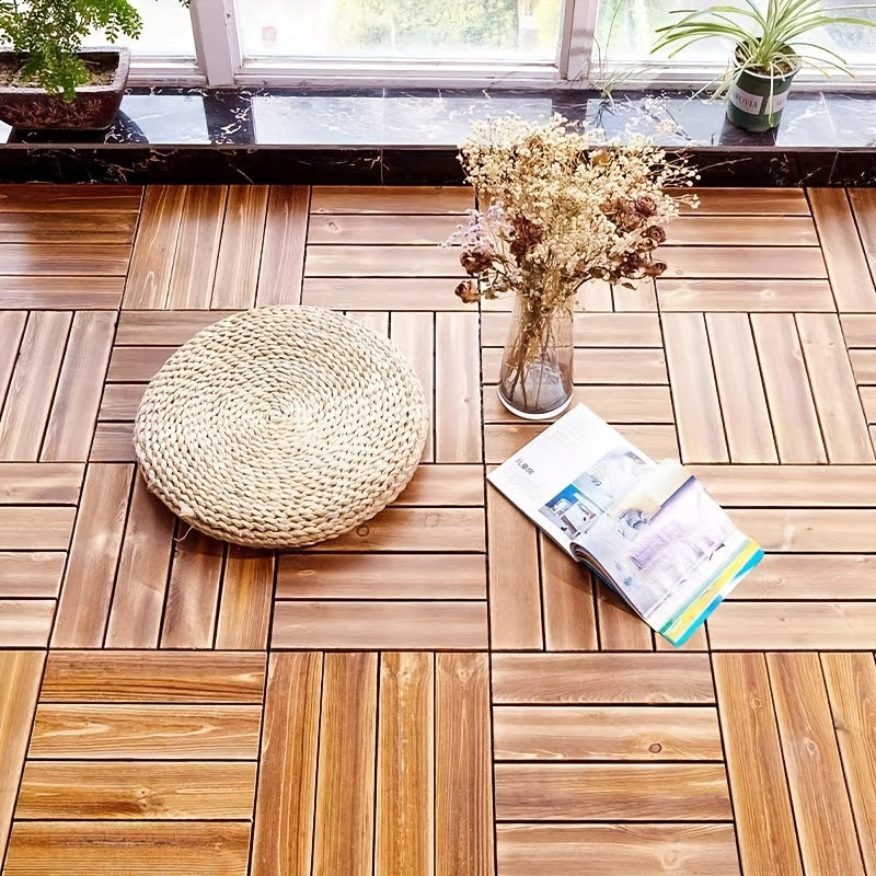 DIY Mosaic Wood Plastic Flooring Waterproof & Sun Proof