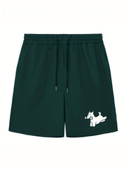 Men's Dog Print Workout Shorts Active Breathable Drawstring Sports Shorts