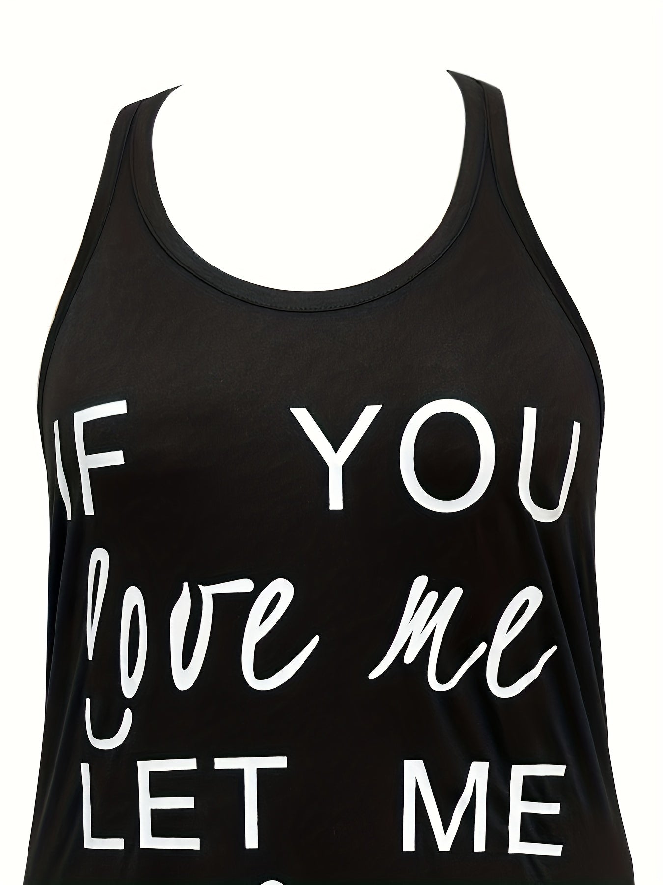 Casual Loungewear Dress Women's Plus Slogan Print Tank Nightdress