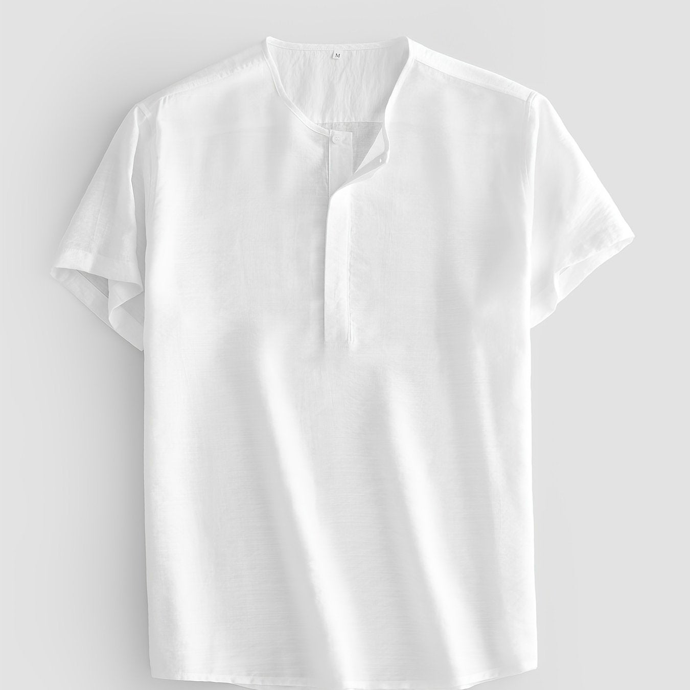 Men's Half Cardigan Button Short Sleeve Shirt
