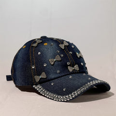 Cowboy Women's Baseball Cap Bow Adjustable Hat For Her