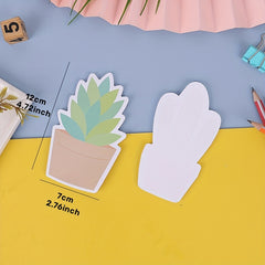 3pcs Cactus Sticky Notes, Cartoon Creative Office Novelty Sticky Notes