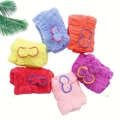 Soft Fiber Shower Cap Candy Bow Decor Shampoo Cap for Hair Drying