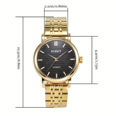 KUERST Men's Steel Belt Automatic Mechanical Watch Night Light Classic Watches