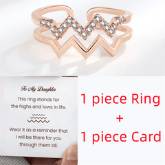 Daughter Double Layer Wavy CZ Open Ring