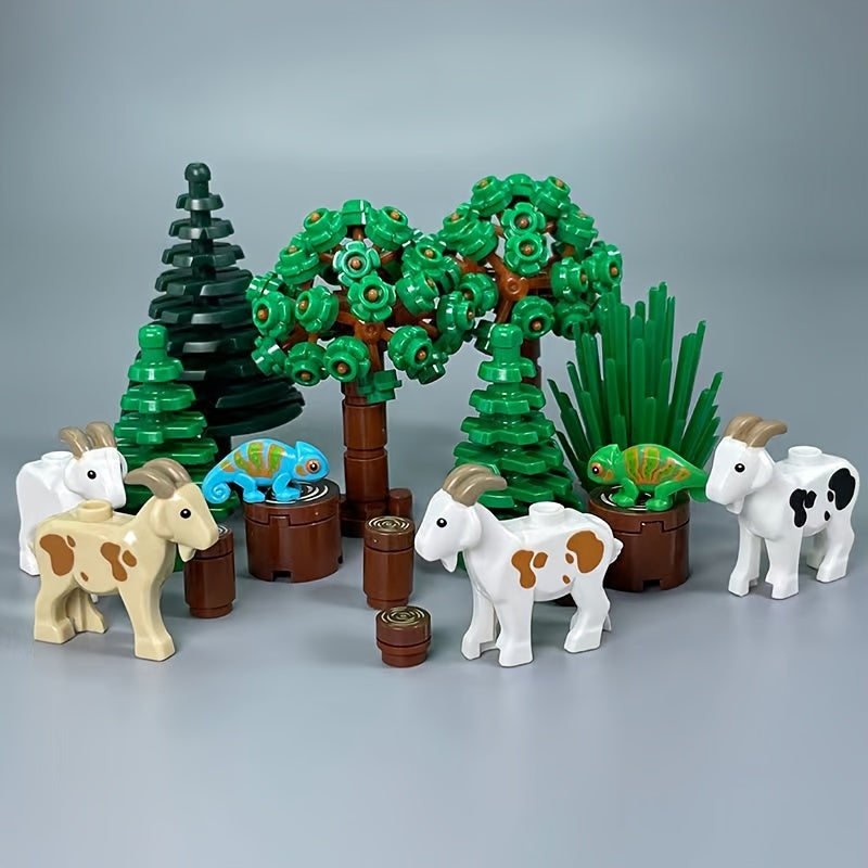 Wild Fun Goat MOC Desktop Ornament Building Block Set