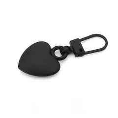 5pcs Metal Zipper Pull Ji Heart Shape Coat Backpack Jacket Pants Jeans Purse