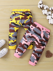 Baby Girls Camo Print Long Pants 2pcs Trousers